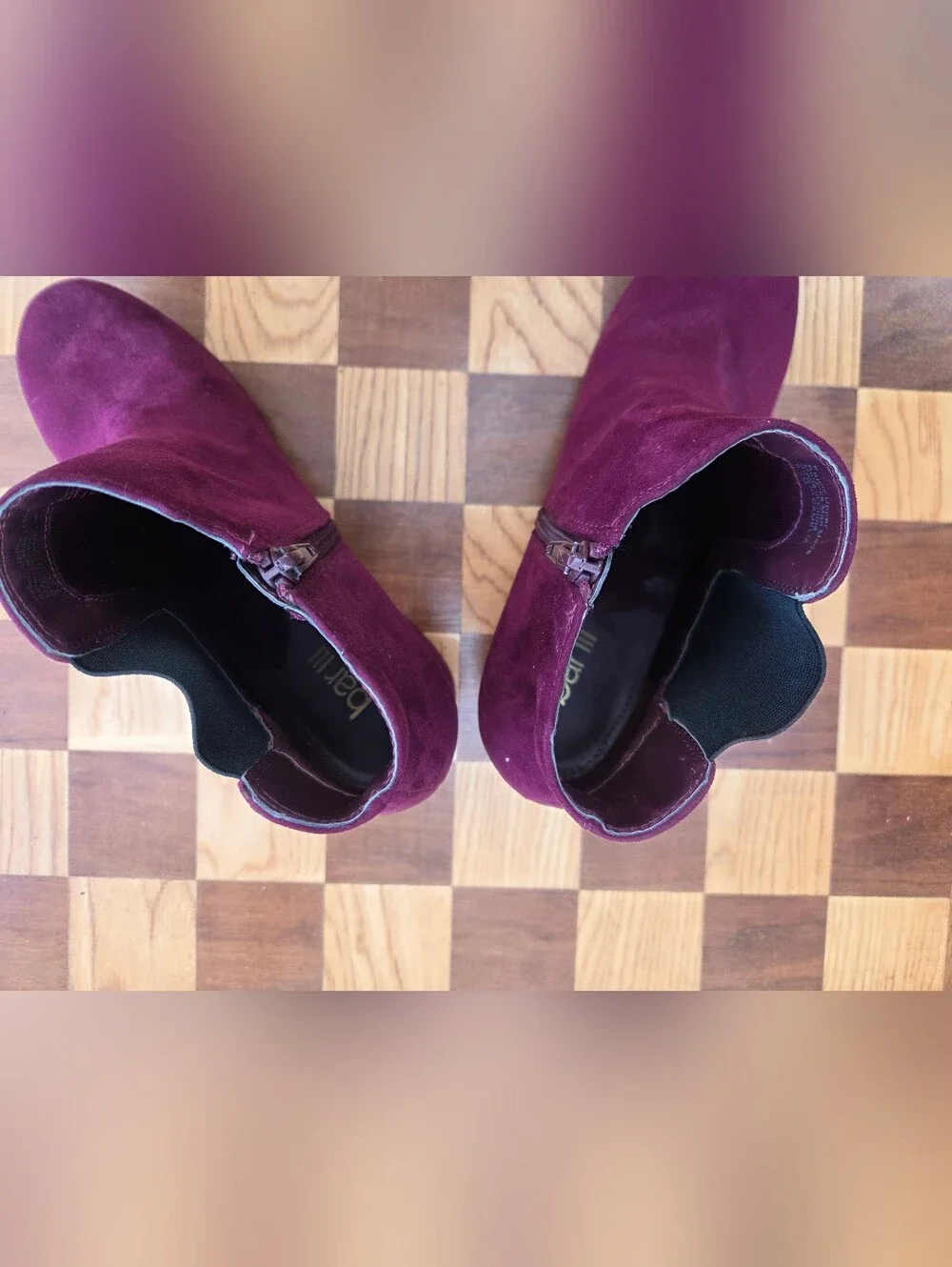 Bar III Camelia Burgundy Faux Suede Ankle Booties Women's 9.5 Block Heel